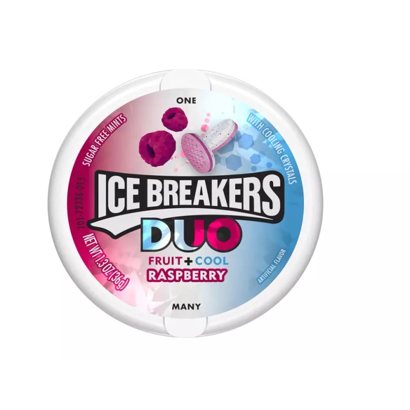 ICE BREAKERS Duo Sugar Free Mints, Raspberry, 1.3 Ounce (Pack