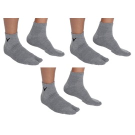 3 Pairs Flip-Flop Thicker Tabi V-Toe Big Toe Ankle Socks Warm Comfortable Cotton Polyester Spandex Blend Grey Mens and Womens