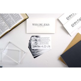EMM Faith Walk Like Jesus Scripture Cards (10-Pack), Inspirational Memorization Bible Verse Cards of Encouragement (KJV)