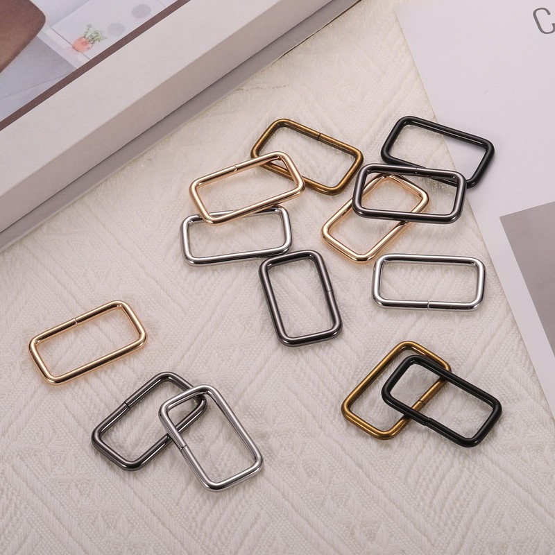 sourcing map 18Pcs Metal Rectangle Ring Buckles, 4/5" x 2"