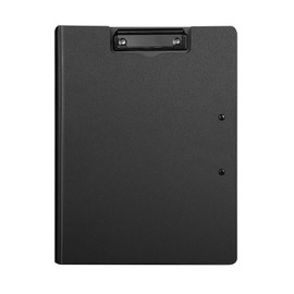 TRkin Clipboard Folder, A4 Bi-Fold Binder, Double Clip, Plank, Easy to Write, Waterproof File Protection, Foldable, Stylish, Lightweight, Black