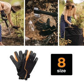 Fiskars 1003478 Gardening Gloves Size 8-S Black / Orange, Garden, 8