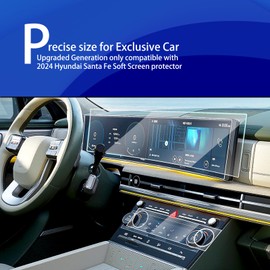 2Pack 2024 Hyundai Santa Fe Screen Protector & AC Climate Film for 2024 Hyundai Santa Fe SE SEL XRT Limited Calligraphy Hybrid Dual 12.3Inch Plastic Screen Protector Touchscreen Protective Film for 2024 Santa Fe