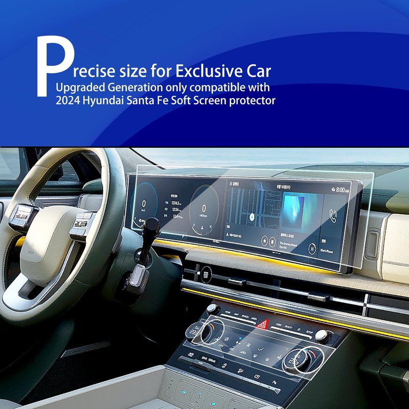 2Pack 2024 Hyundai Santa Fe Screen Protector & AC Climate