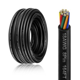 164FT 18 Gauge 8 Conductor Electrical Wire, 18AWG PVC Thermostat Wire, Low Voltage Landscape Wire, Flexible Cord for LED Lighting Strips Automotive Garden Bell Speaker