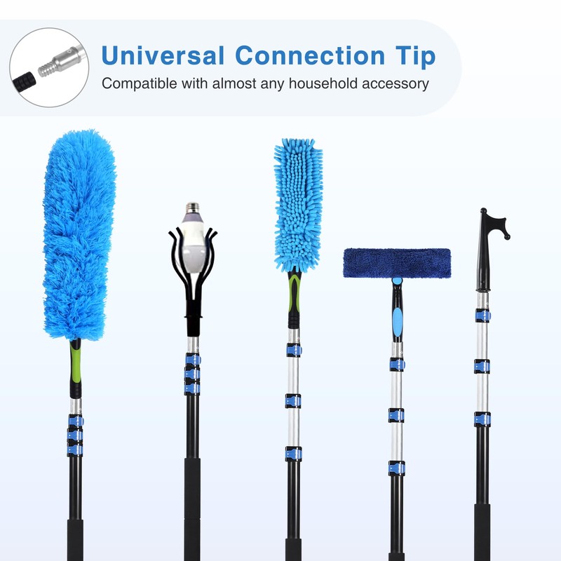 Lineslife Multi-Purpose 12ft Extension Pole, Lightweight Durable Aluminum Alloy Telescopic