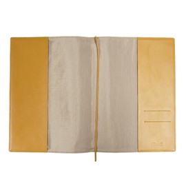 [Sealal] Notebook Cover, B5 Size, Soft, Belt-free, Notebook Cover, Genuine Leather, Leather (02. Navy x Mustard Yellow)