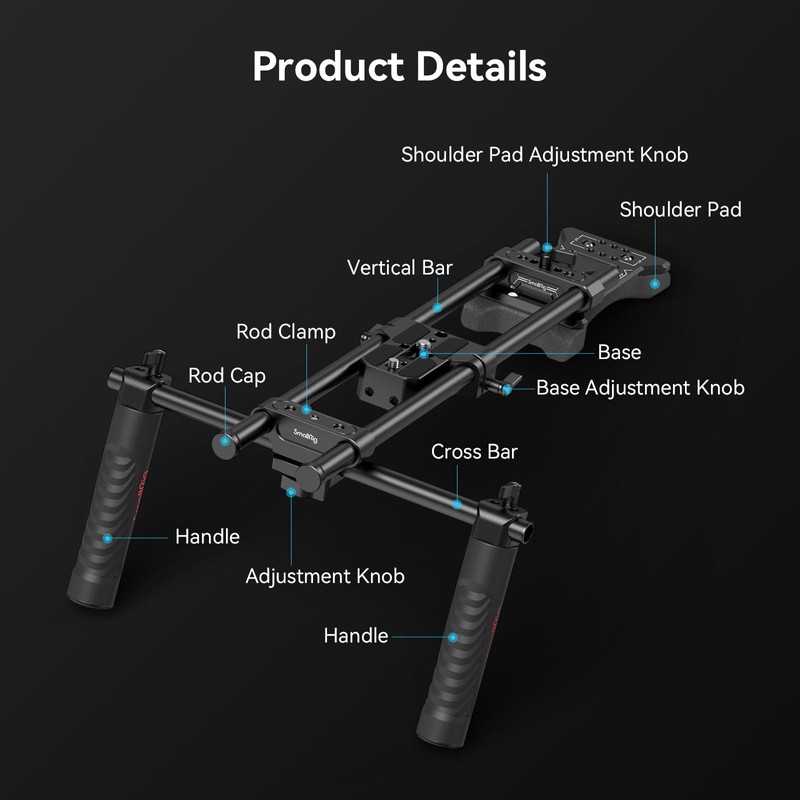 SMALLRIG Universal Basic Camera Shoulder Mount Kit for DSLR, Mirrorless,
