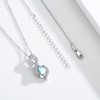 PCTJYFU Birthstone Necklace for Women 925 Sterling Silver Moonstone Infinity