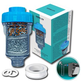 ORBON Inline Water Filter | Garden Hose & Dishwasher Water Filter | Hard Water & Sediment Filter for Dishwashers | Universal 3/4" BSP Thread | Hard Water Remover | 1 Unit
