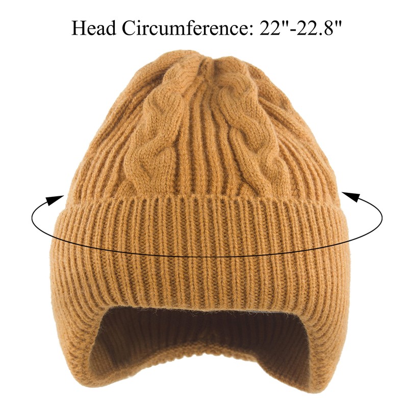 Muryobao Gorro de invierno para mujer, cálido, suave, elástico, holgado,