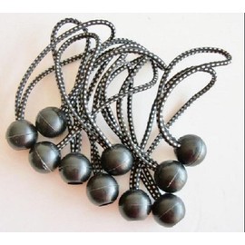 6"" Heavy Duty Premium Black Ball Bungee Bungees 25 pcs for Tarps Canopy