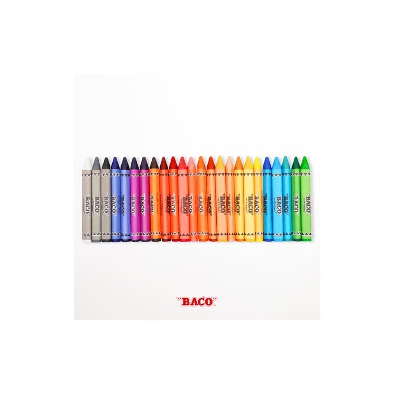 Baco | Crayones Jumbo Triangular - Caja con 24 Piezas,