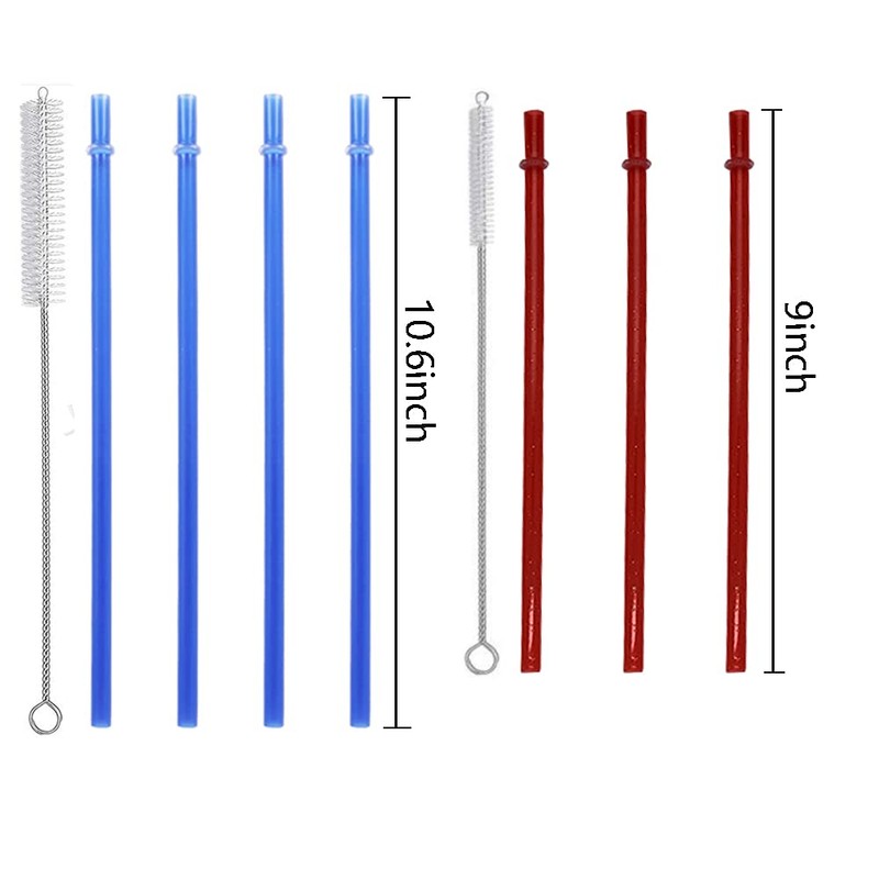 24Pcs Reusable Drinking Straw by WerkaSi, 10.6-inch 12Pcs Long Clear