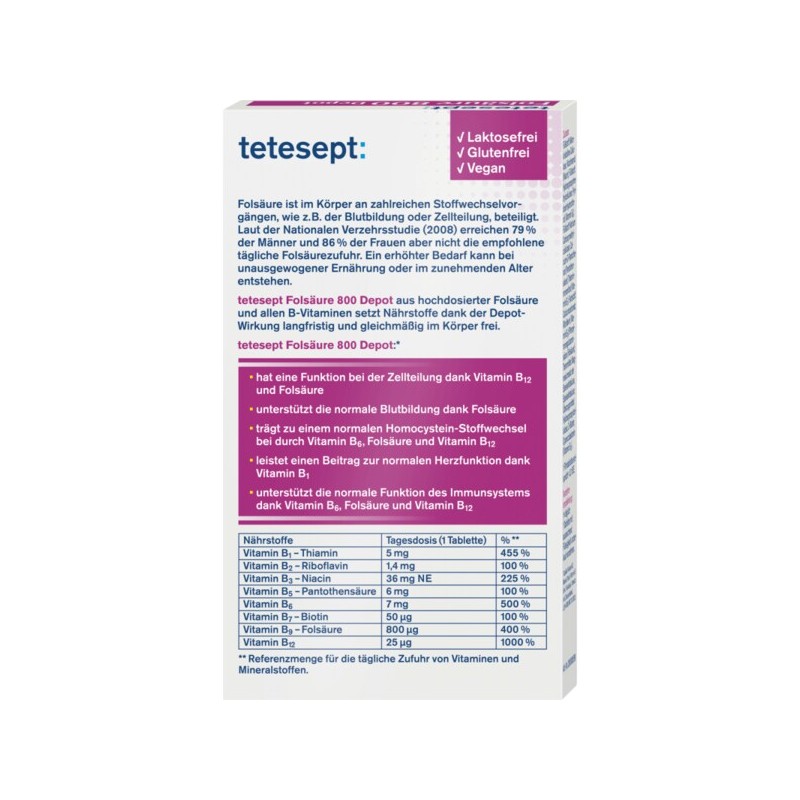 테테셉트 엽산 800 데팟 미니 정제 60정 15.3g Tetesep Folic