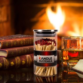 Kandle Matches | Luxury Decorative Matches | 100- Premium Long Matches for Candles | Candle Matches | Matches in a Jar | Candle Decor | Matches Long Wooden | Candle Supplies | Candle and Matches