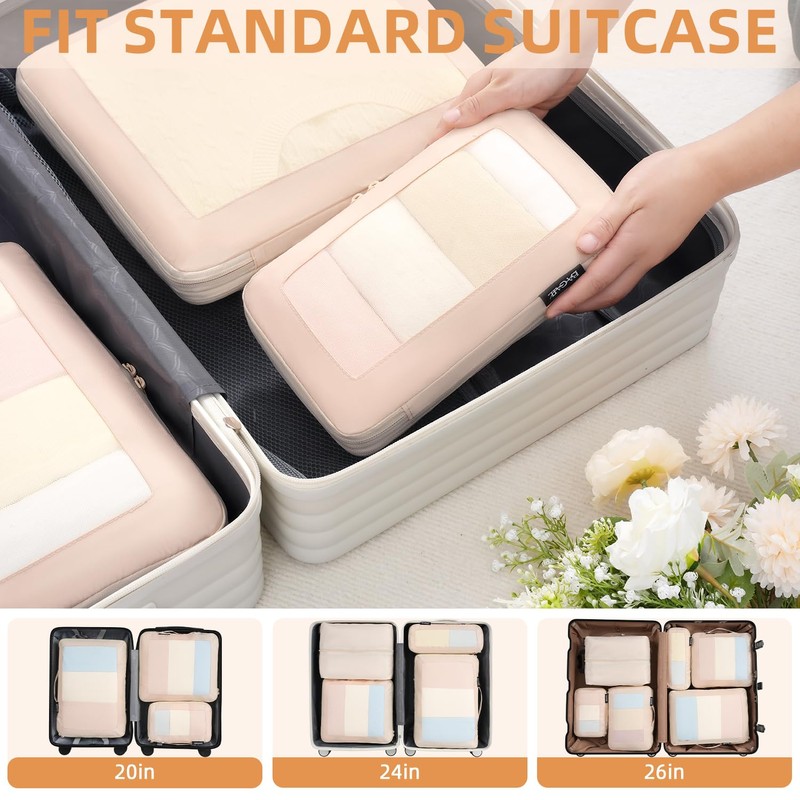 BAGAIL 4 Set/6 Set/8 Set Compression Packing Cubes Travel Accessories