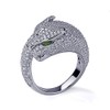 Lavish Sterling Silver Rhodium Plated, Puma Design CZ Pave Setting