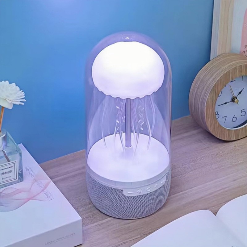 Jellyfish Lamp with Bluetooth Speaker, LED Jellyfish Night Light, 7-Color