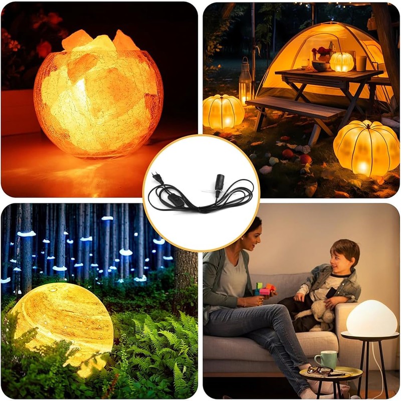 LongZYU Pack of 2 Cable with Switch for Salt Lamp