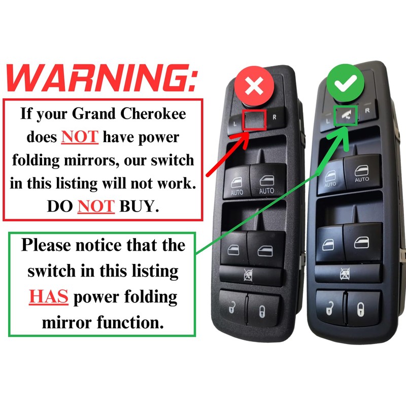 SWITCHDOCTOR Window Master Switch for 2014-2021 Jeep Grand Cherokee