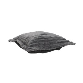 Howard Elliott Collection Puff Ottoman Cushion Shar Pei Cover, Square Replacement Cushion Cover for Ottoman or Sofa with 100 Percent Polyester Fabric for Chairs and Furniture, Charcoal, 24 x 24 Inch
