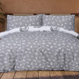 Sleepdown Reversible Bedding Set, Soft, Easy-Care Duvet Cover with Matching Pillowcase, 135 x 200 cm