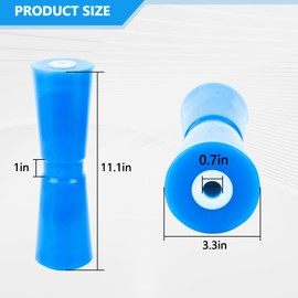 ORLANG 2 Pack 12 Inch Heavy Duty Boat Trailer Roller,Polyurethane Keel Roller,Boat Rollers for Trailer, Keel Roller Assembly Fits 5/8" Shaft - Blue