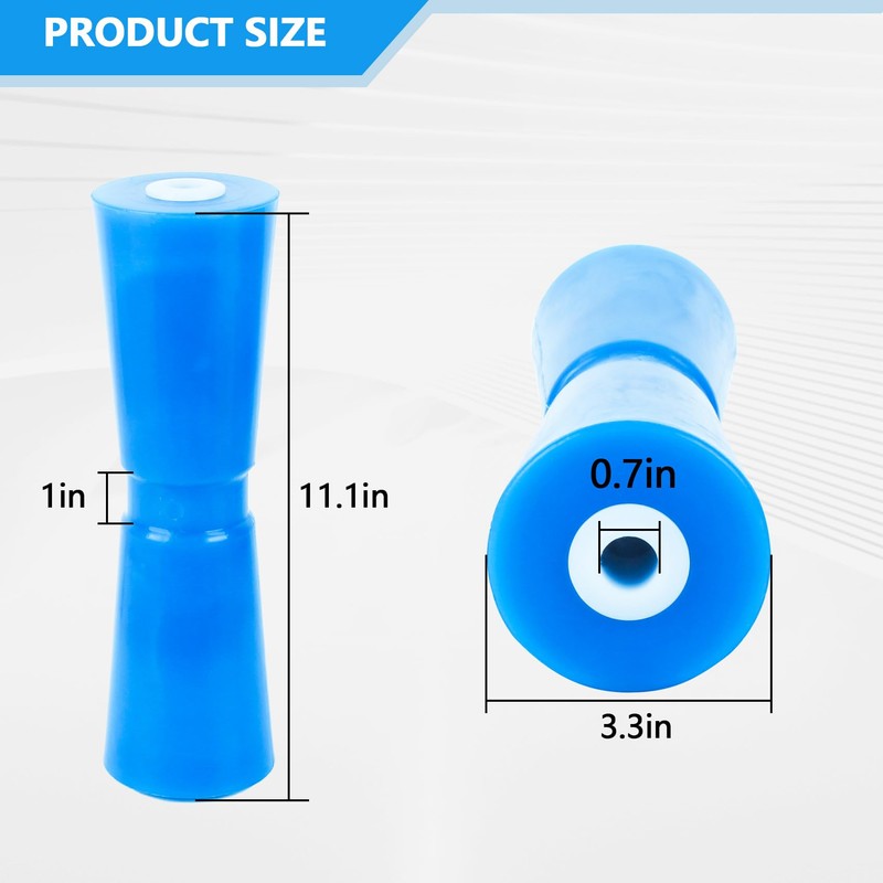 ORLANG 2 Pack 12 Inch Heavy Duty Boat Trailer Roller,Polyurethane