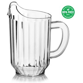 U Chef Jarra de Agua de Plástico con Capacidad de 1.7L, Jarra de Policarbonato de grado Alimenticio, Jarra de Agua para Restaurante, Jarra de Jugo y Té Helado
