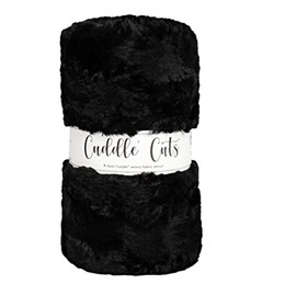 Shannon Fabrics 2 Yard Luxe Cuddle Cut Glacier, Black