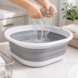 Large Collapsible Basin for Laundry & Soaking - Portable Folding Wash Tub for Kitchen, Bathroom, Camping & Home Use