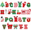 URROMA 26PCS Christmas Embroidered Iron on Patches, A-Z Letters Christmas
