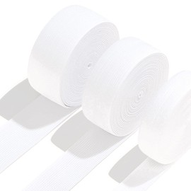 YUTOU Pack of 3 Elastic Bands White 10 mm 20 mm 30 mm Wide 15 m Elastic Band for Sewing Elastic Band for Household DIY Crafts