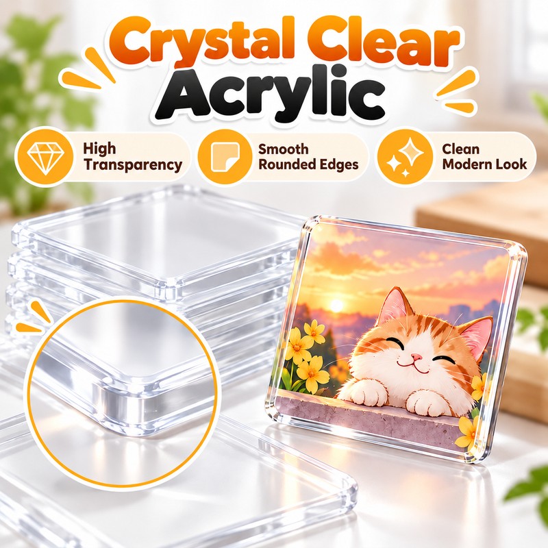 DIY Acrylic Fridge Magnet Kit for Custom Photo Crafts –