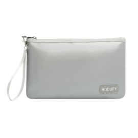 Hodufy Fireproof Money Bag (2000), Fireproof Document Bags, Gray, A5 Size, Zipper Closure
