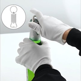 Stainless Steel Keychain Bottle Opener, Custom Bottle Opener Gift for Men Magnetic Multi-Function Opener for Beer & Bottles with DIY Blank Surface