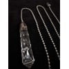 Large Glass Cord Pull 10cm with Chrome Silver Trim -