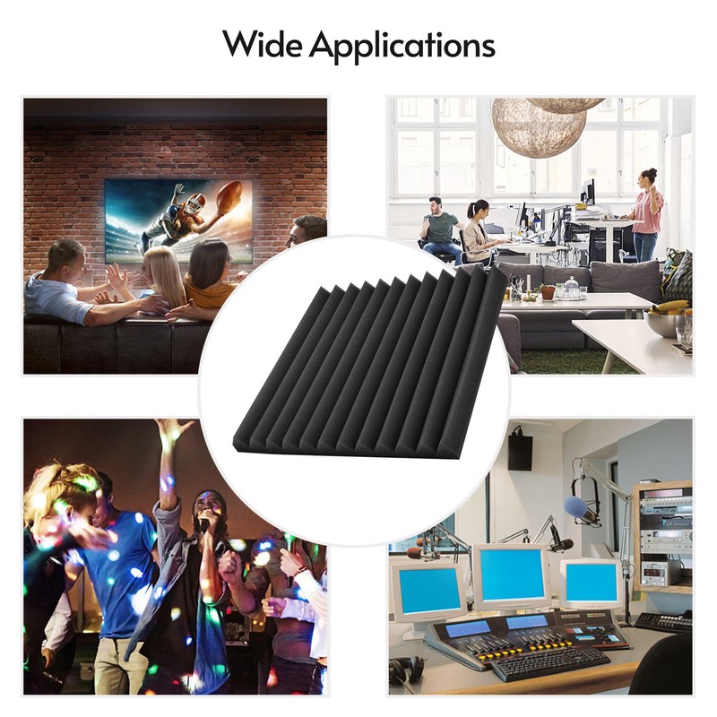 12pcs/pack Studio Foams Sound Insulation Foam Sound Absorbing Panels Soundproof