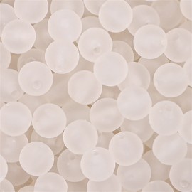 Niziky 230PCS 8mm Acrylic Round Beads - Matte White Frosted Craft Beads for Jewelry Making