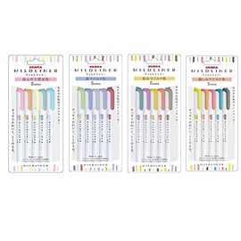 ZEBRA New Package Highlighter Pen Markers 20 Beautiful Color Set - Great for Text Highlighting, Kids, Office, College School / (WKT7-5C -N/ WKT7-5C-NC-N/ WKT7-5C-RC-N/WKT7-N-5C-N)