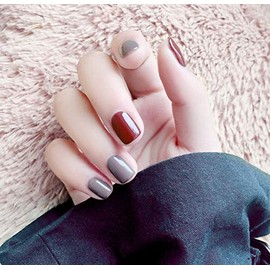 Short Nail Tips, Solid Color Nail Tips, Side Heads, Multicolor Matching, Beautiful, Cute, Handmade Nail Tips, Pack of 24 (T9)