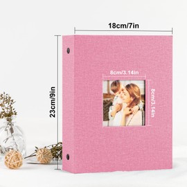 Ywlake Photo Album 4x6 200 Pockets 2 Packs, Linen Photo Albums Holds 200 Horizontal Pictures Only Pink