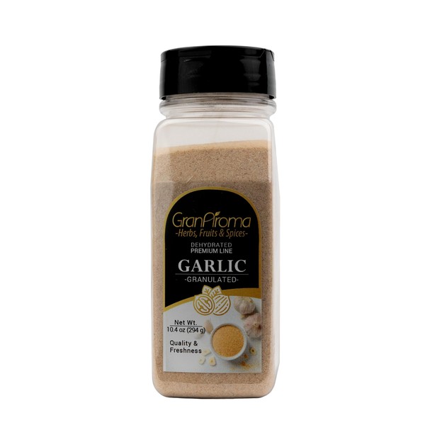 GranAroma Granulated Garlic, Versatile Seasoning, Dehydrated (10.4 Ounce)