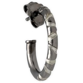 Handmade Creolen-Ohrring aus Oxidiertes 925 Sterling Silber für Männer, Punk-Rock-Herren-Ohrstecker, handgemachtes Geschenk für Ihn einzelner Ohrring das beste Weihnachtsgeschenk für Männer