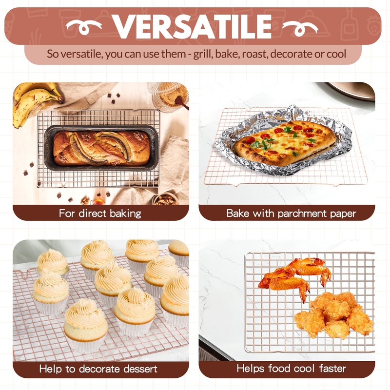 2 PCS Cooling Racks for Cooking and Baking, 15x10 Inches
