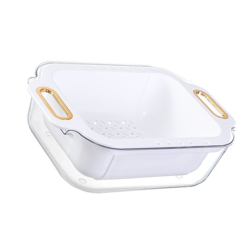 Extendable Over Sink Colander Double Layers Retractable Drainer Basket for