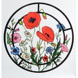 Static Window Cling in a Cornfield Flowers Design