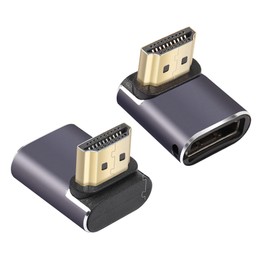 RIIEYOCA 8K&60Hz HDMI 90 Degree Down &Up Angle Male to Female Adapter 48Gbps HDMI 2.1UHD Connector 3D Extender Support 8K@60Hz / 4K@120Hz Compatible with HDTV, ARC Laptop, PC, Roku TV, 2 Pack