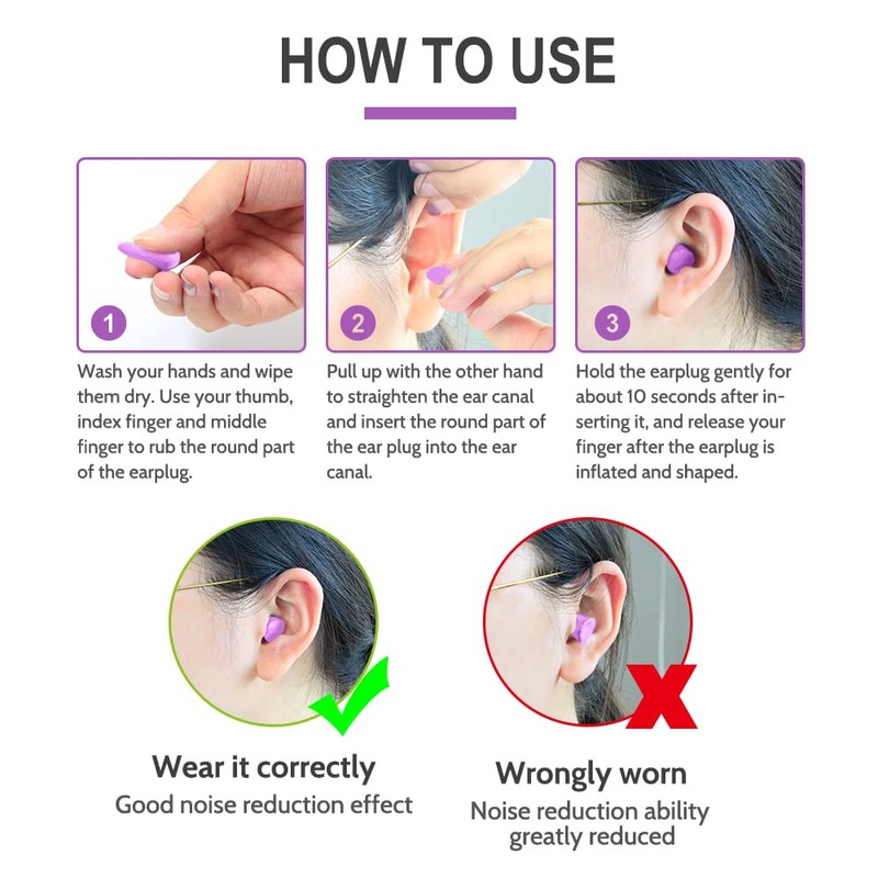 LYSIAN Slim Size Foam Ear Plugs for Small Ear Canals